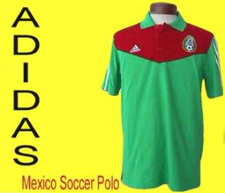 Mens ADIDAS MEXICO Futbol Polo SOCCER JERSEY Shirt M  