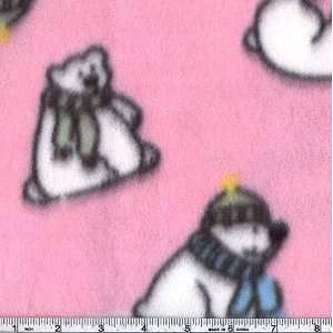   Polar Bear Fleece Pink Fabric By The Yard Arts, Crafts & Sewing