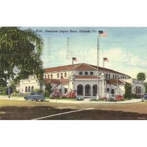   Vintage Postcard American Legion Home Orlando Florida 