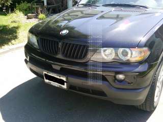 BMW FLAT BLACK E53 X5 2004 2006 GRILLE 3.0 WIDER DESIGN #2 INSTALLED 