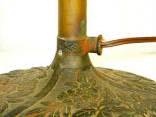 1930s Bradley and Hubbard slag glass lamp base converted from gas to 