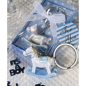  Baby Shower Favors  Blue Rocking Horse Keychain Favors (1 