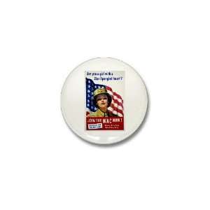  WAC Star Spangled Heart Military Mini Button by  