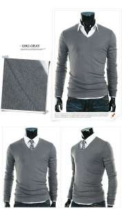 Mens Basic V Neck Sweater Shirts NWT 7Clr S M (BG062) 076783016996 