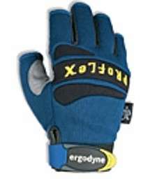 Ergodyne 712 Pro Flex Mechanics ¾ Finger Gloves Blue Gray Black X 