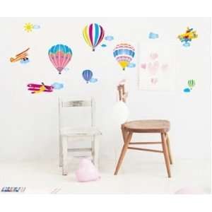Air Balloons and Airplanes Wall Sticker Decal for Baby Nursery Kids 