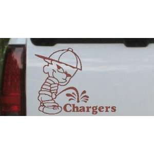 Pee On Chargers Car Window Wall Laptop Decal Sticker    Brown 12in X 9 