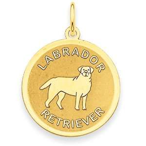  14k Gold Labrador Retriever Disc Charm Jewelry