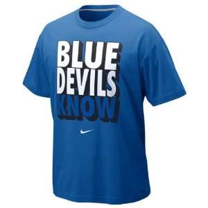  Duke Blue Devils Royal Nike Nike Knows T Shirt Sports 