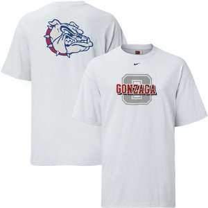  Nike Gonzaga Bulldogs White Big Look T shirt Sports 