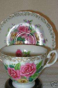 Shafford Ware Teacup and Saucer Rose motif   MASO JAPAN  