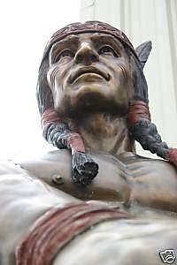GIANT BRONZE cigar INDIAN CHIEF SCULPTURE MONUMENT SIGN  