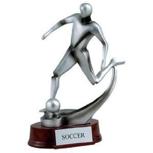 Soccer Trophies   11 inches Silver Resin Soccer Figure  