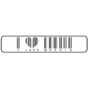   I LOVE MERVIN BAR CODE  STREET SIGN