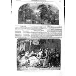  1846 FINE ART WICKLIFF MENDICANT FRIARS LAKE TREES BOAT 