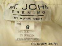 St John Evening Marie Gray 2 Piece Shimmer Top Cami Dress Silk Pants 