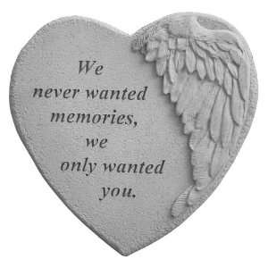   Stone Winged Heart Memorial Plaque We never wanted