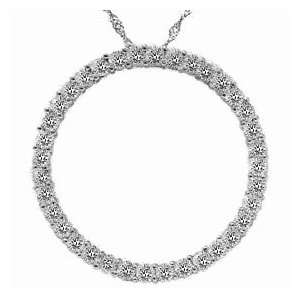  2.00CT Circle Eternity 14K White Gold Diamond Pendant 