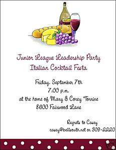 Italian Wine and Cheese Dinner Party Invitations  