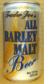 TRADER JOES ALL BARLEY MALT BEER Can Tumwater WASHINGTON 1993 Pabst 
