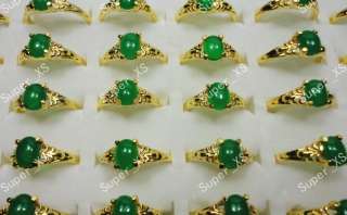 wholesale jewelry lots 50pcs Malay Jade gold plated rings new free 