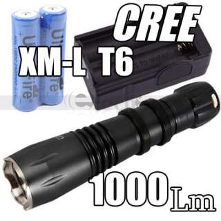 UltraFire 1000 Lumens CREE XM L T6 LED Flashlight Torch 5 Mode 18650 