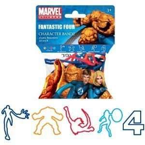  Marvel Fantastic Four (4) Logo Bandz Rubber Bands 20 pk 