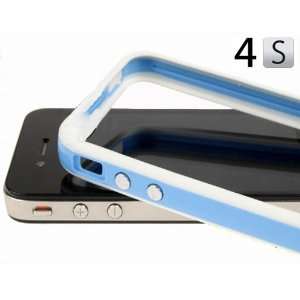 Blue and White Premium Bumper Case for Apple iPhone 4S / 4 