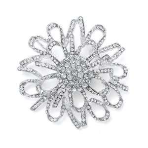  Mariell Crystal Sunflower Ribbon Pin Jewelry