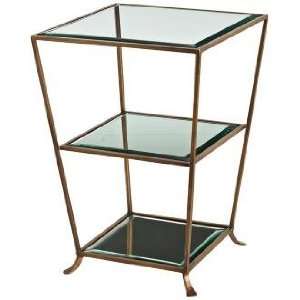  Arteriors Home Nick Iron/Glass Tri Level Mirror Side Table 