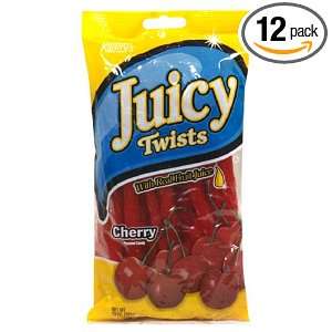 Kennys Candy Juicy Cherry Juicy Twists, 9 Ounce Packages (Pack of 12)