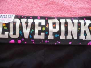 NWT Victorias Secret PINK LOVE PINK Bling Rhinestone Foldover Crop 