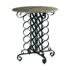  Wrought Iron Counter ht Table Brown Marble Tp Black W 
