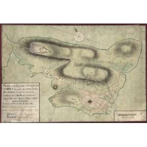  1775 map of Fortification, Massachusetts, Boston,
