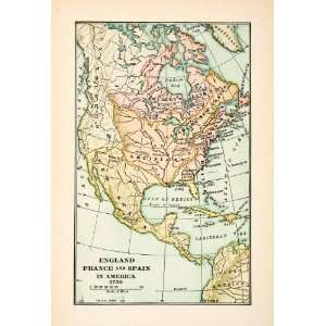  1921 Print Map Pre Independence North America Europe 