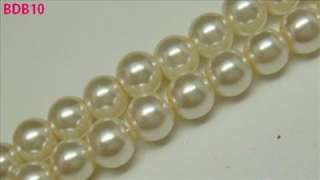 140pcs 6mm Faux Pearl Glass Loose Beads IVORY BDB10  