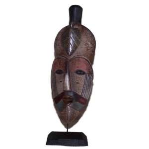   Mask 6 on Stand Africa Ivory Coast Carved Wood