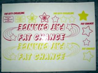 Vintage Fat Chance Decals. Fat City Cycles Jems