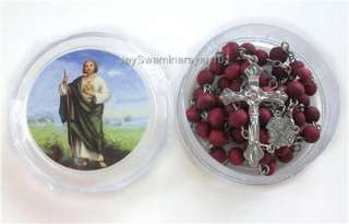   Wood Beads Prayer Wooden Rosary Necklace Crucifix Jesus Boxed  