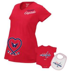 Washington Capitals Womens Red Team Affection Maternity T Shirt Set 
