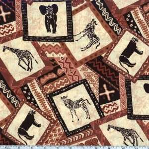  45 Wide Etosha Collage Natural Fabric By The Yard Arts 