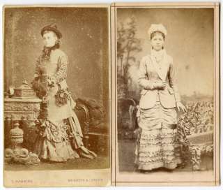 CDV Photos of Ladies in Elegant Dresses & Hats  