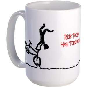  Mountain Biking Ride Today Sports Large Mug by  