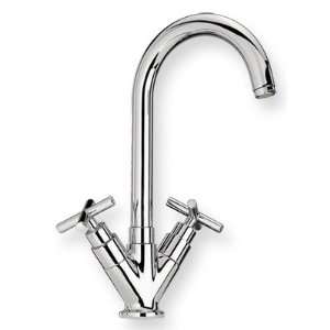  Luxe Two Handle Single Hole Bar Kitchen Faucet with Cross 
