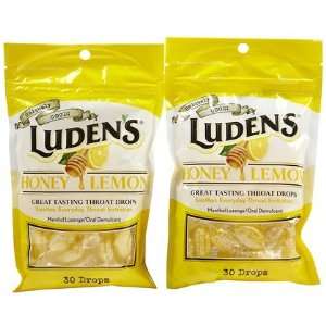  Ludens Throat Drops Honey Lemon, 2 ct (Quantity of 4 