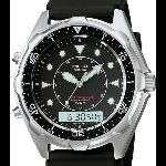   AMW320R 1E Mens Stainless Steel Sport Analog Digital Black Dial Watch