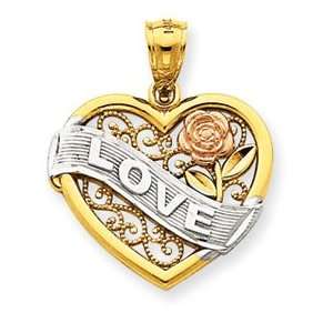 14K Two Tone Gold LOVE Charm [Jewelry]