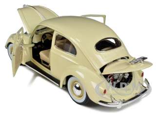 1955 VOLKSWAGEN BEETLE KAFER BEIGE 1/18 DIECAST MODEL CAR BY BBURAGO 