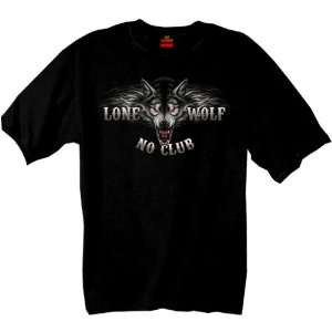   Leathers Black XX Large Lone Wolf Double Sided Biker Shirt Automotive