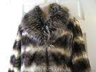 Pamela McCoy 36 Faux Fur Chinchilla Coat Jacket with Collar Womens 